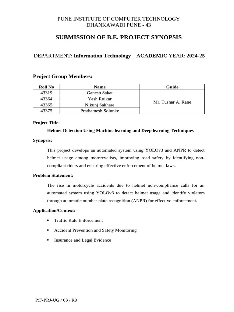 Template P F PRJ UG 03 R0-Submission of BE Projec 240823 132939 (1) (1 ...