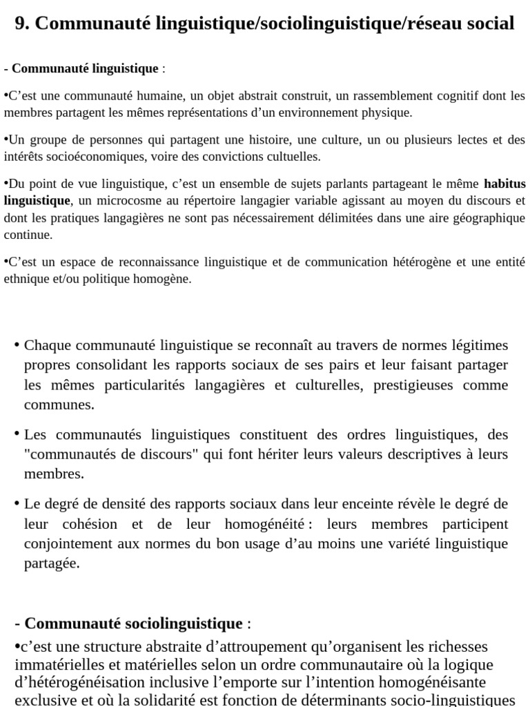 Communautés linguistiques et réseaux sociaux | PDF | Communauté ...