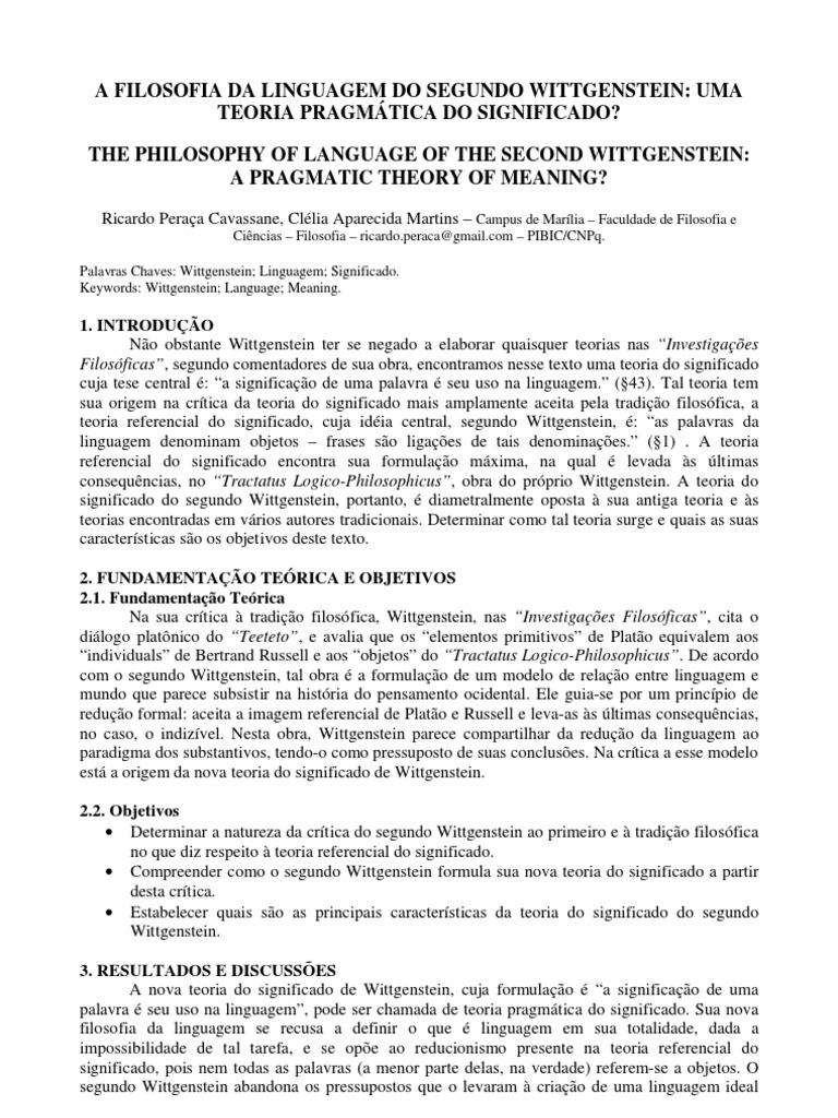 PDF) LEITURAS LITERÁRIAS DE WITTGENSTEIN