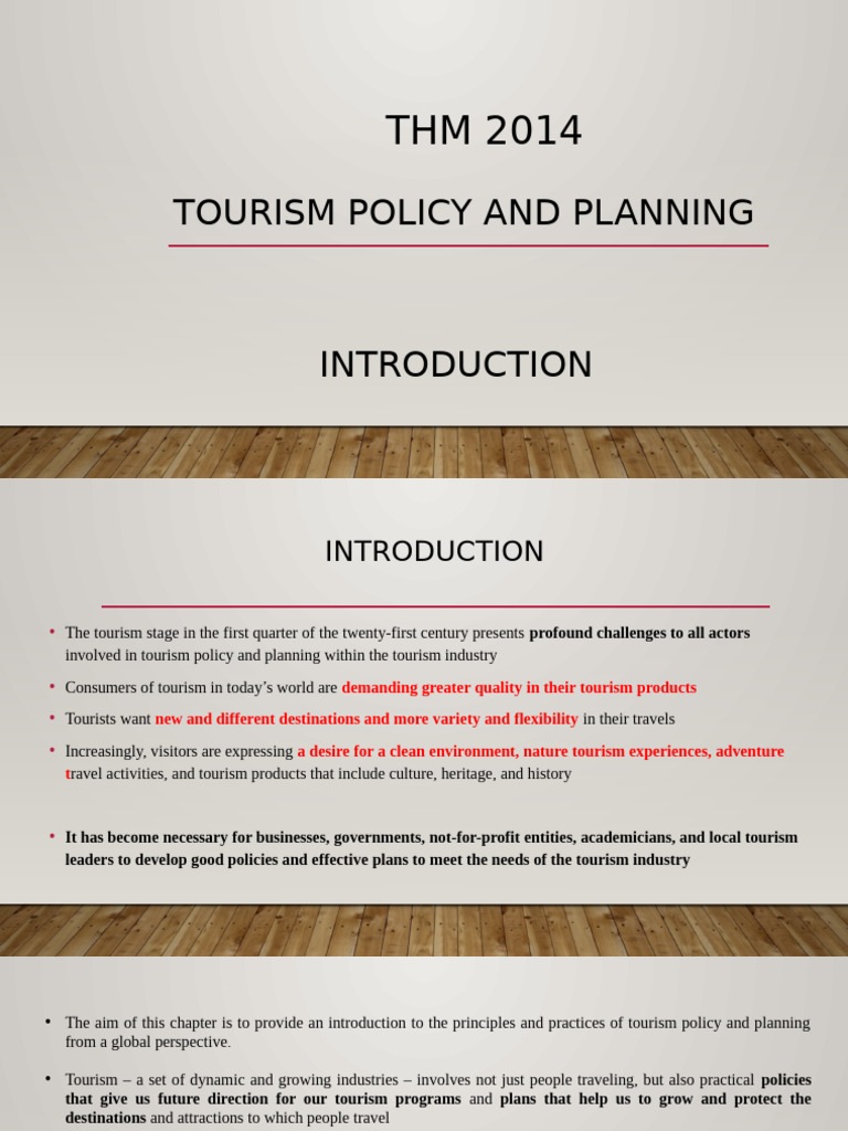 Global Tourism Policy and Planning Insights | PDF | Tourism | Policy