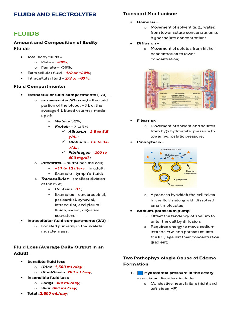 Understanding Body Fluids and Electrolytes | PDF | Dehydration | Potassium