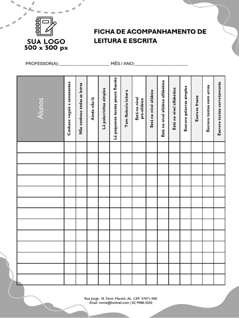 Ficha de Acompanhamento de Leitura e Escrita | PDF