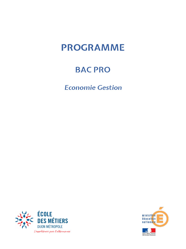Programme Bac Pro Économie-Gestion | PDF | Valeur ajoutée | Business