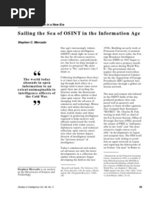 MERCADO Stephen C - Sailing the Sea of OSINT in the Information Age