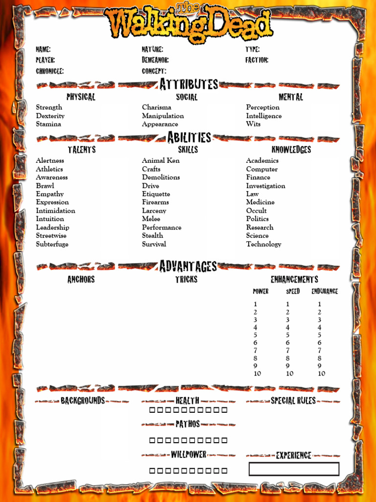 RPG Character Sheet Template | PDF | Role Playing Games