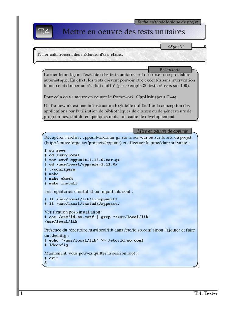 Tests unitaires avec CppUnit en C++ | PDF | Test unitaire ...