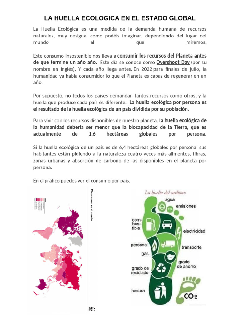 La Huella Ecologica en El Estado Global | PDF