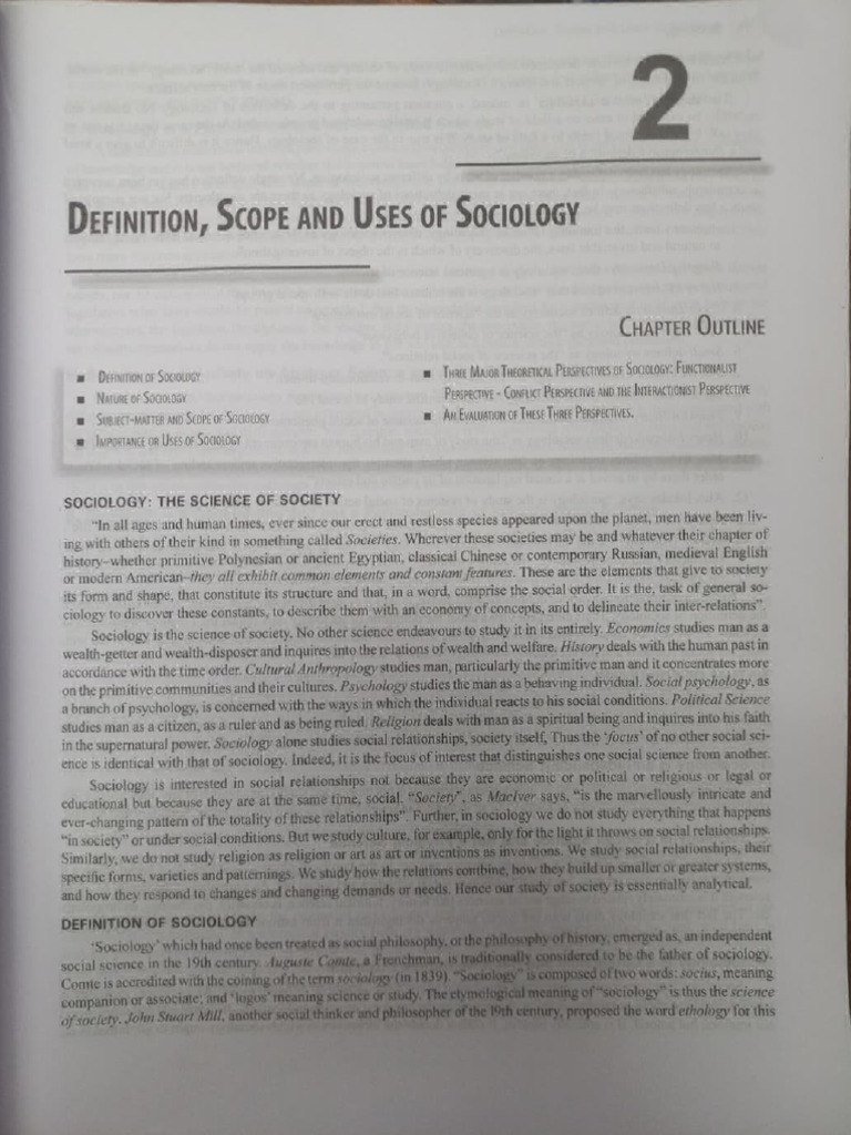 What Is The Nature And Scope Of Sociology