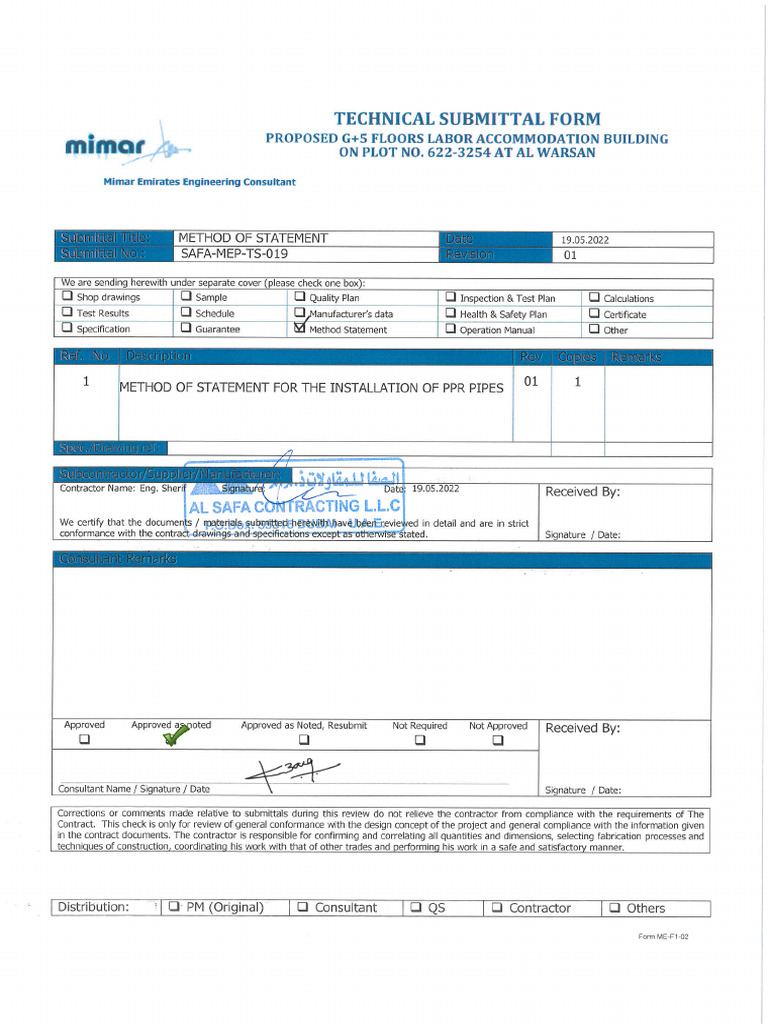 PPR Pipe Installation Method Statement | PDF | Pipe (Fluid Conveyance ...
