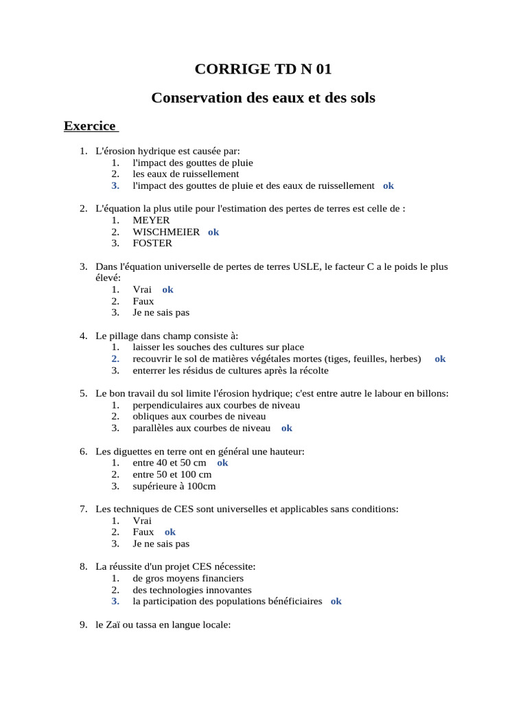 Conservation des Eaux et Sols : Érosion et Techniques | PDF | Érosion ...