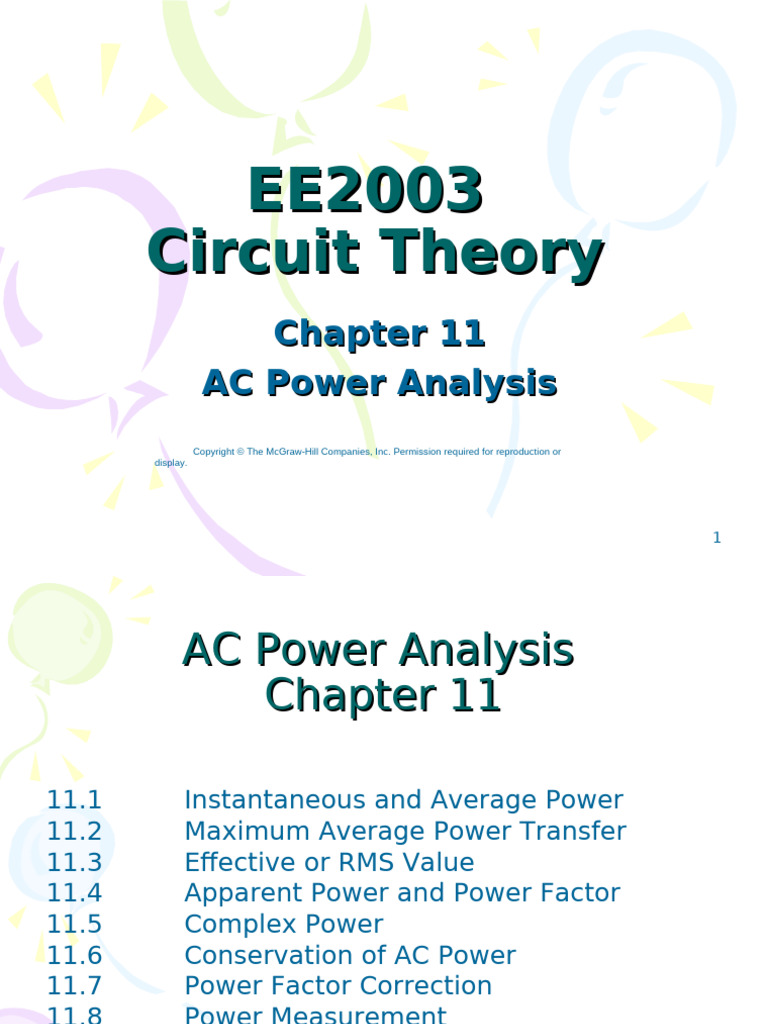 11 AC Power Analysis | PDF | Ac Power | Quantity