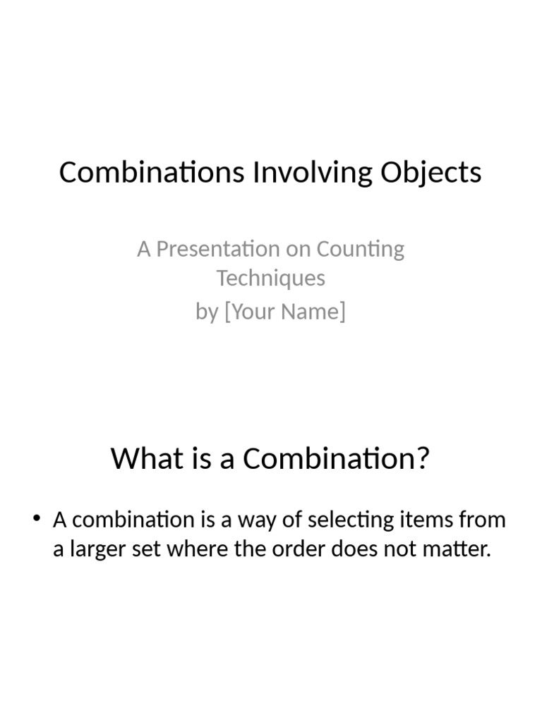 Combinations Presentation | PDF