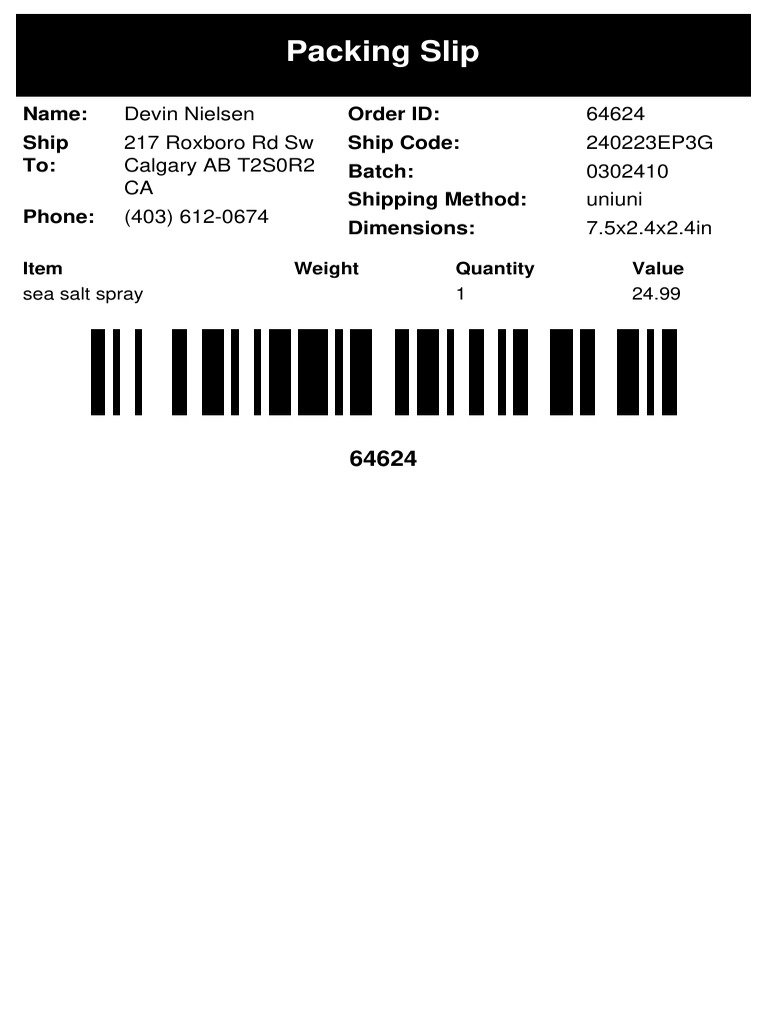 Detailed Packing Slips for Orders | PDF