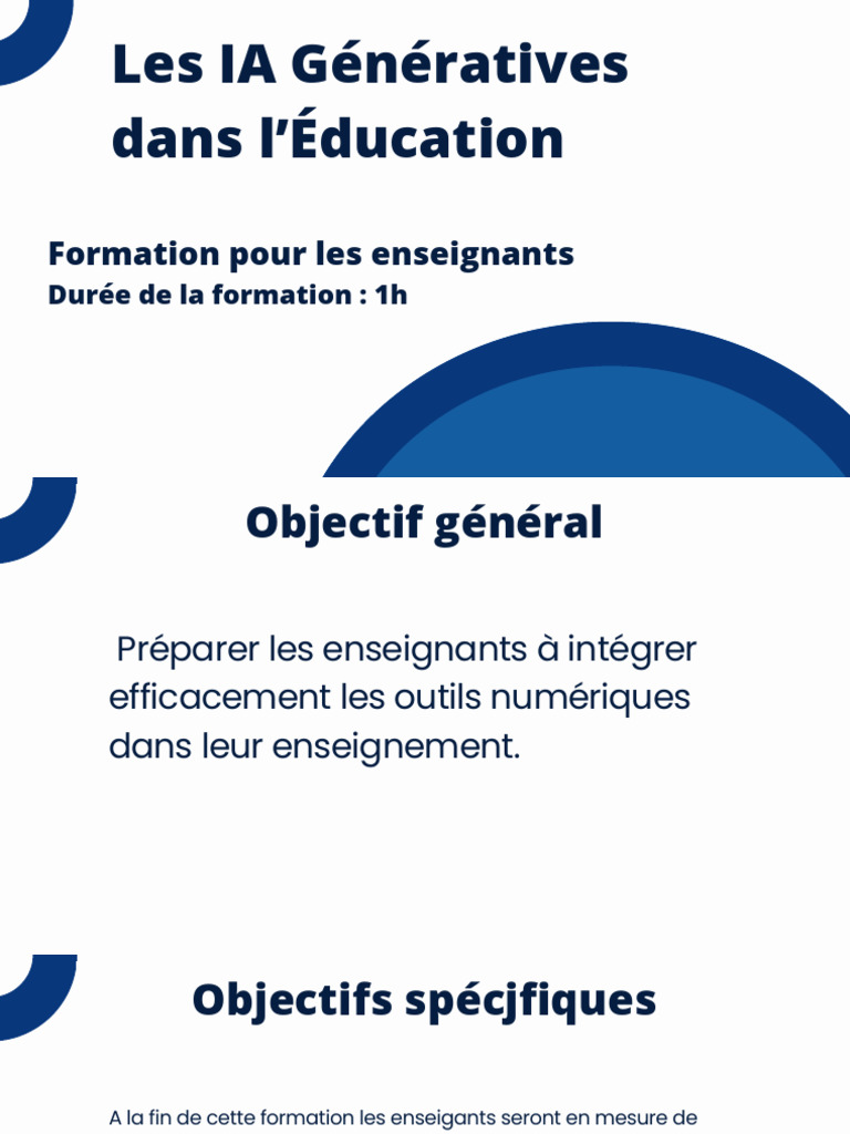 IA Génératives en Éducation : Formation Enseignants | PDF ...