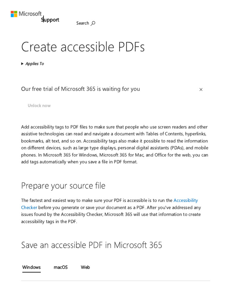 Create Accessible PDFs in Microsoft 365 | PDF | Tag (Metadata) | Microsoft