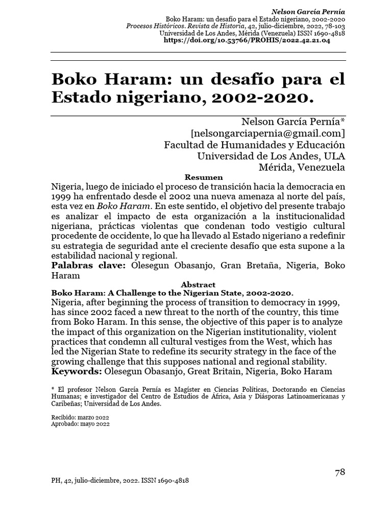 Boko Haram y su impacto en Nigeria 2002-2020 | PDF | Nigeria | Boko Haram
