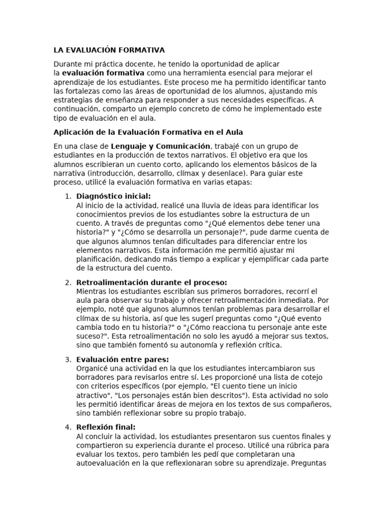 Evaluación Formativa en el Aula | PDF | Evaluación | Modificación de ...