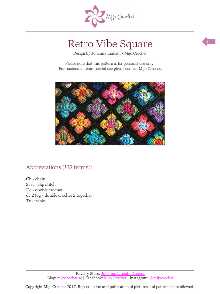 Retro Vibe Square English | PDF