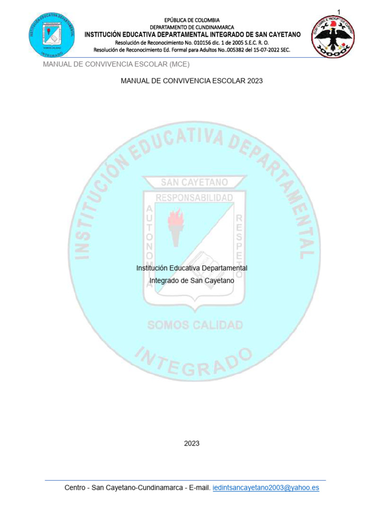 Manual Convivencia Escolar 2023 | PDF | Caso de ley | Debido al proceso