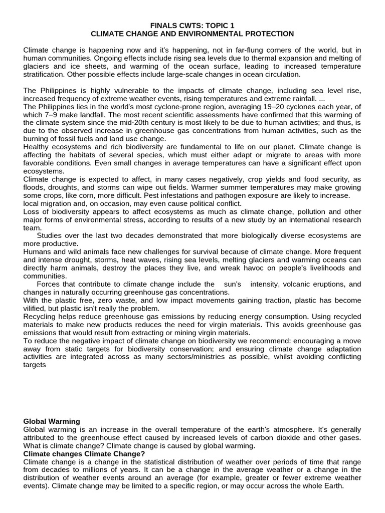 Climate change pdf climate change greenhouse gas