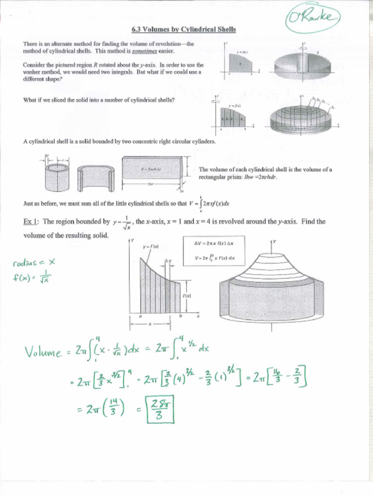 6.3+Notes+-+Volumes+by+Shells | PDF
