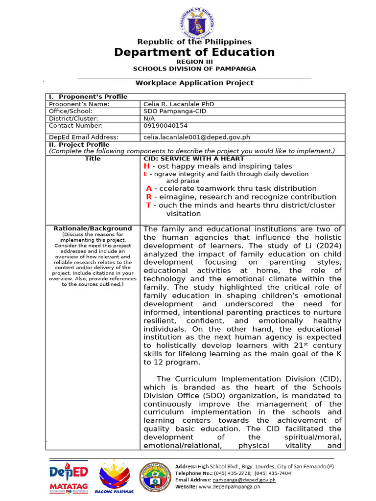 Templates Workplace Application Project and Activity Completion Report ...
