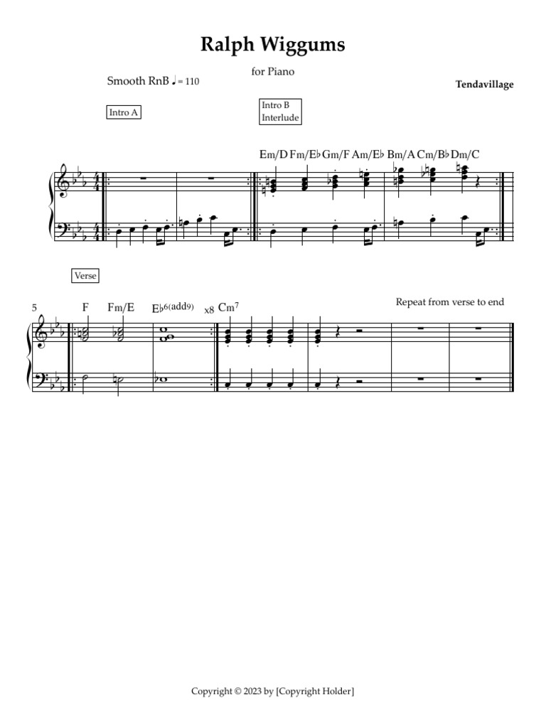 Partition Smooth RnB pour Piano | PDF