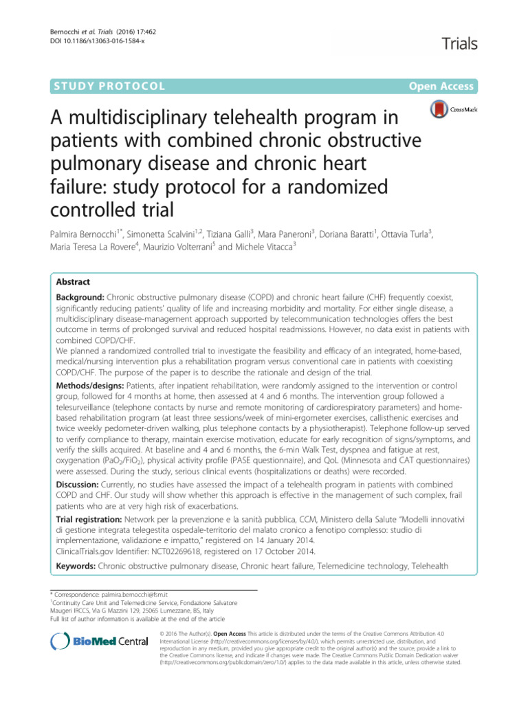 Telehealth for COPD and CHF Patients | PDF | Heart Failure | Chronic ...