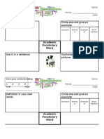 Academic Vocabulary Template - 2 Per Page