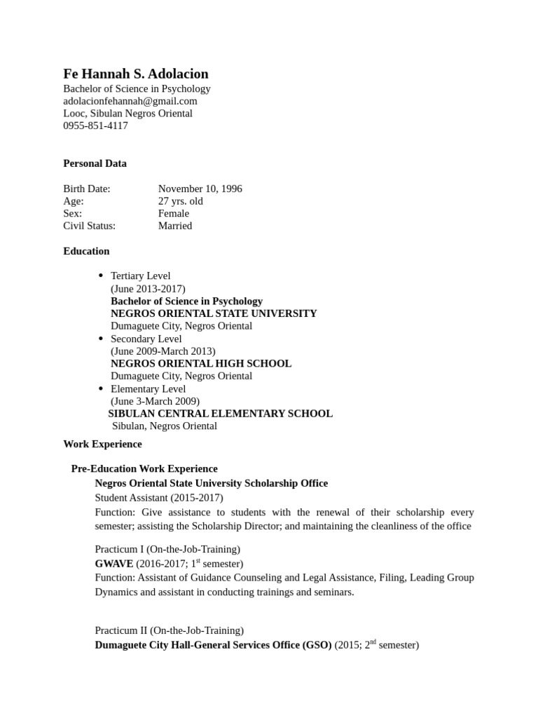 Adolacion Resume | PDF