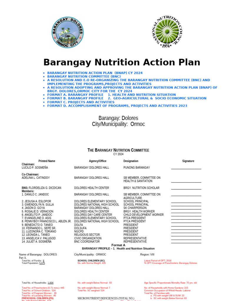 DOLORES BNAP PARTIAL DATA 2024 With Accomplishments | PDF | Postpartum ...