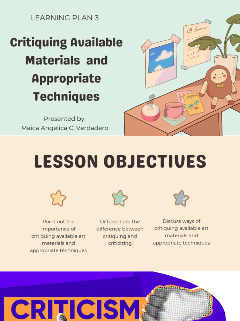 Art Material Critique and Techniques | PDF | Cognition | Cognitive Science