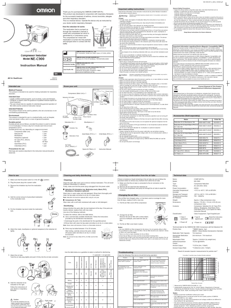 Instruction Manual: Compressor Nebulizer Model | PDF | Waste | Waste ...