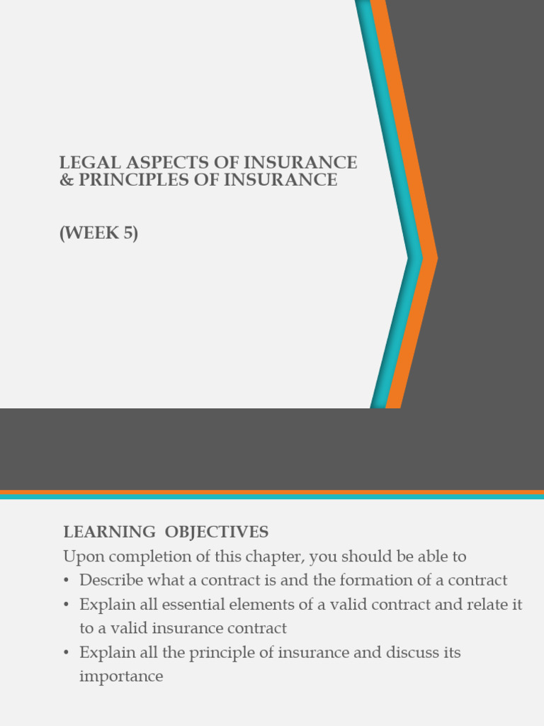 Legal Principles of Insurance Contracts | PDF | Insurance | Offer And ...