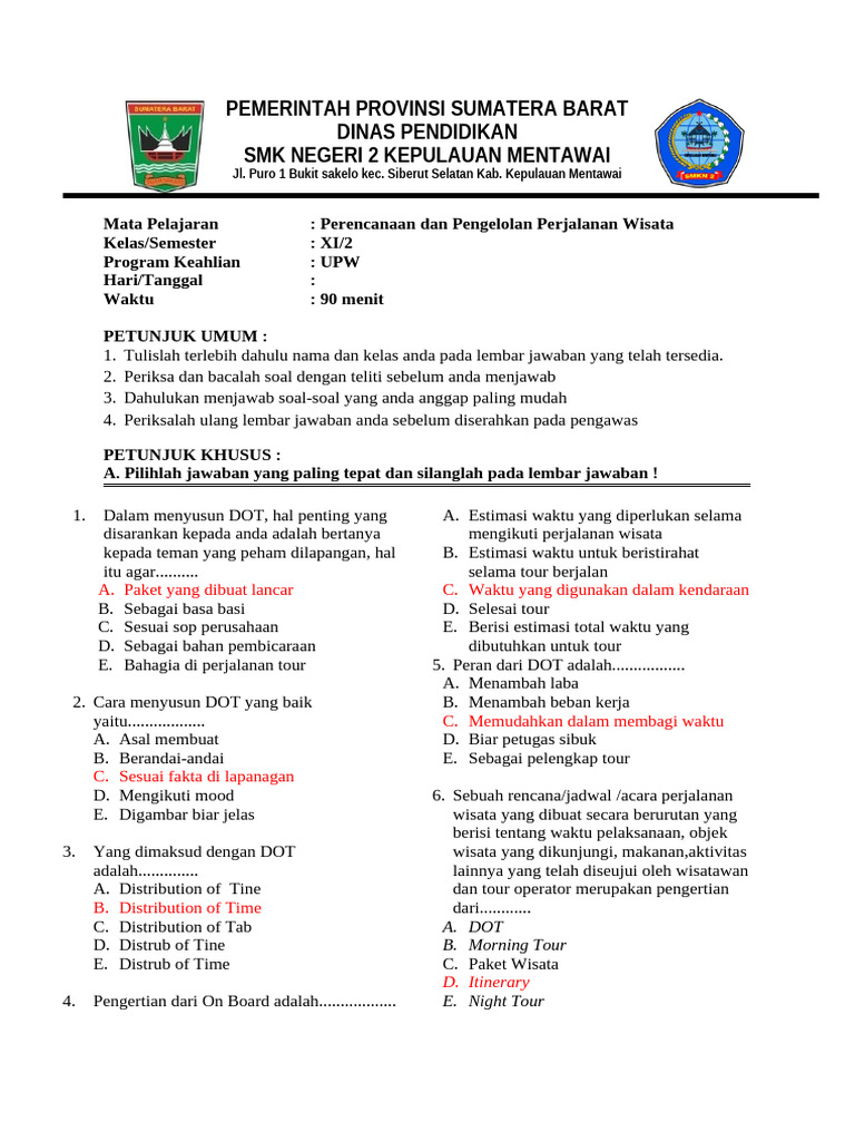 Soal Ujian Akhir Xi Upw | PDF