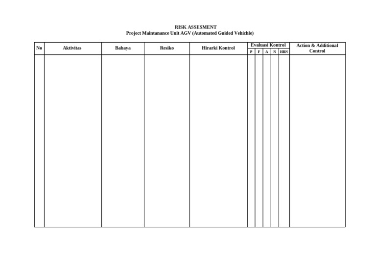 Risk Assessment for AGV Maintenance | PDF