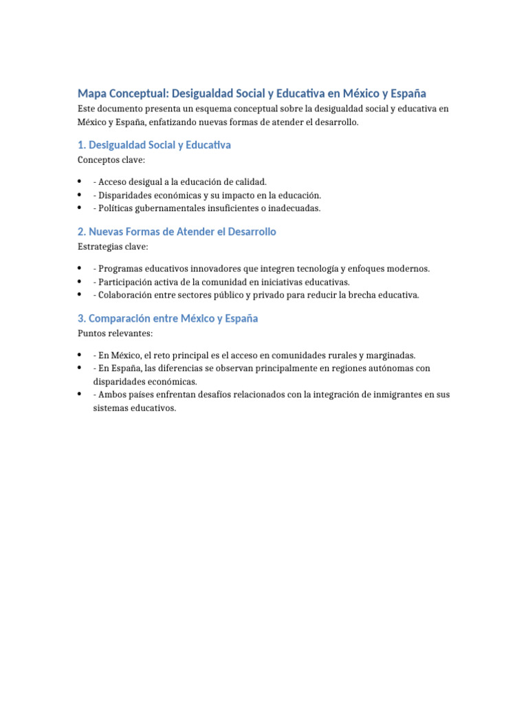 Desigualdad Educativa en México y España | PDF