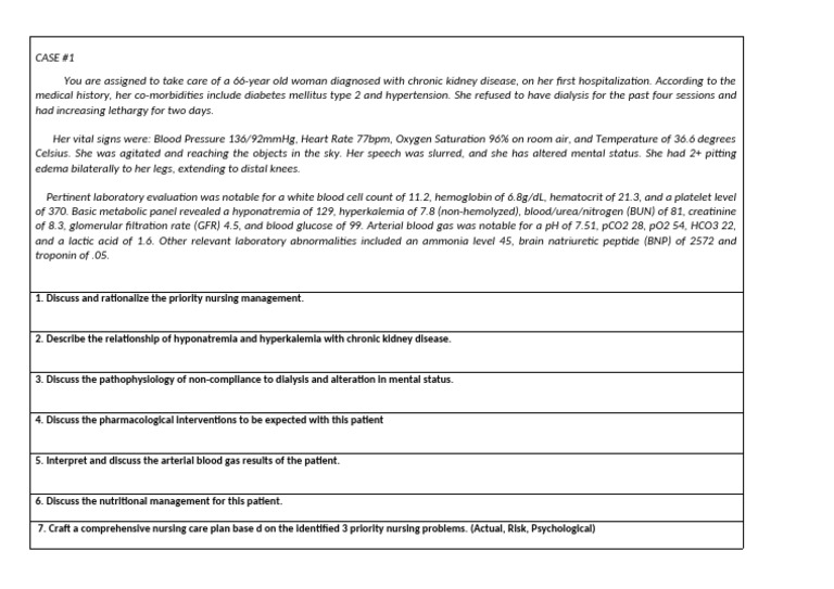 Case Study 1 - NCM 326 | PDF