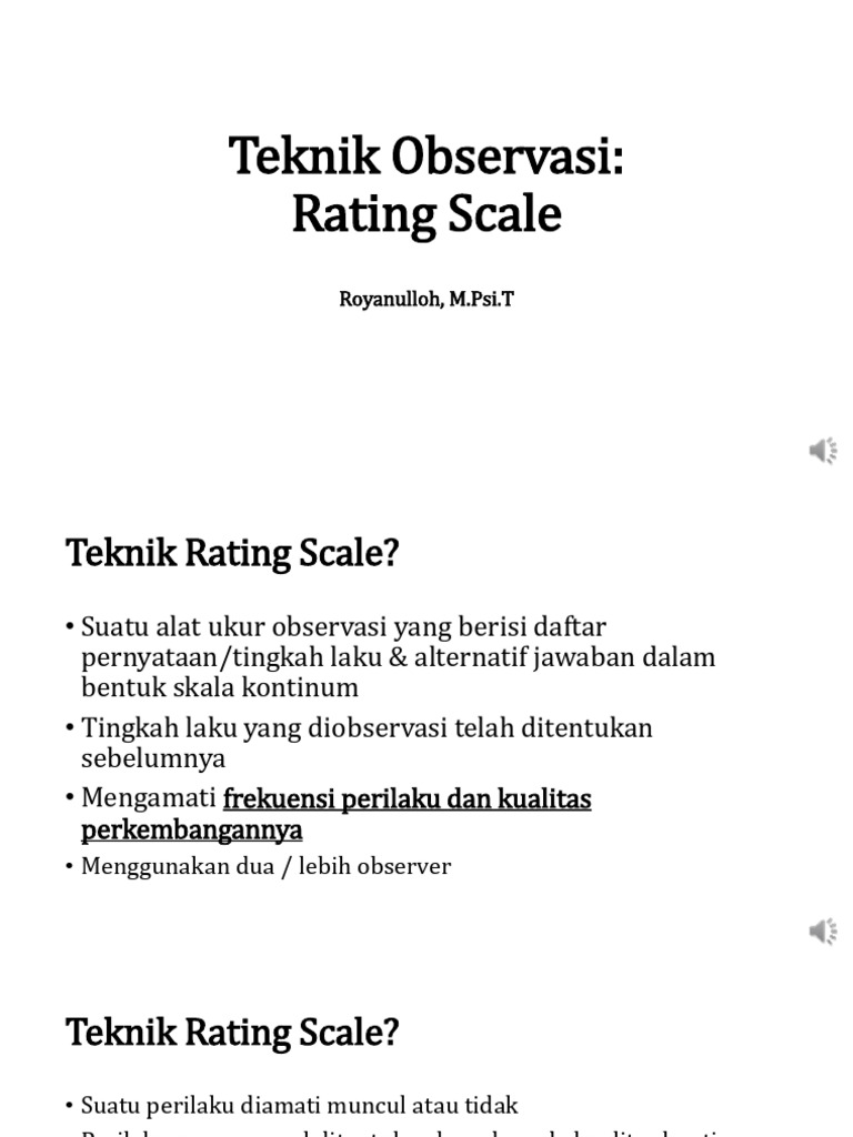 Teknik dan Format Rating Scale Observasi | PDF