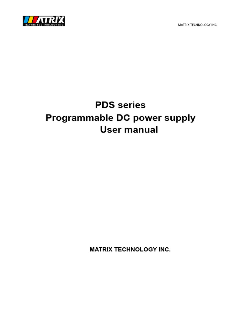 PDS Series Power Supply User Manual | PDF | Power Supply | Electricity
