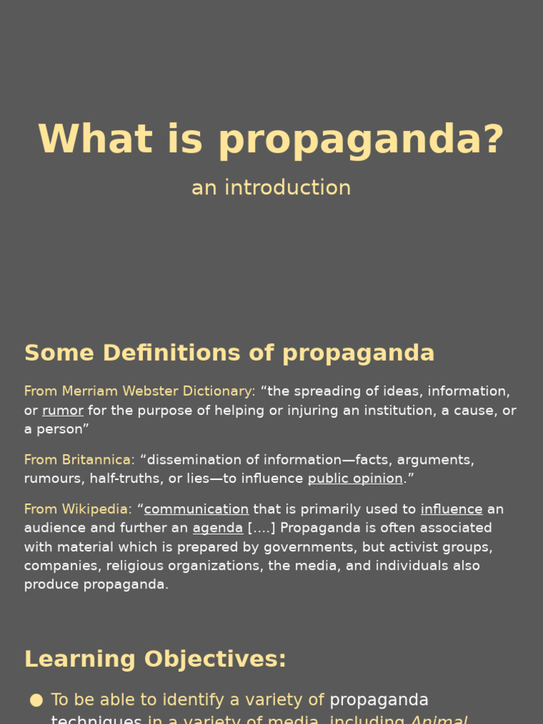 Understanding Propaganda Techniques | PDF | Propaganda | Human ...