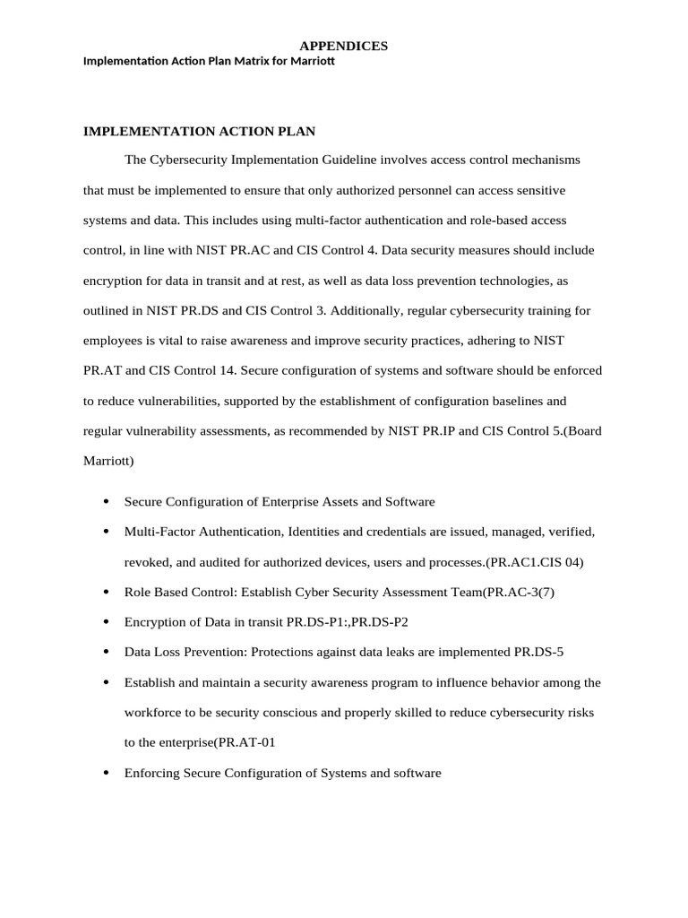 Marriott Cybersecurity Action Plan | PDF | Security | Computer Security
