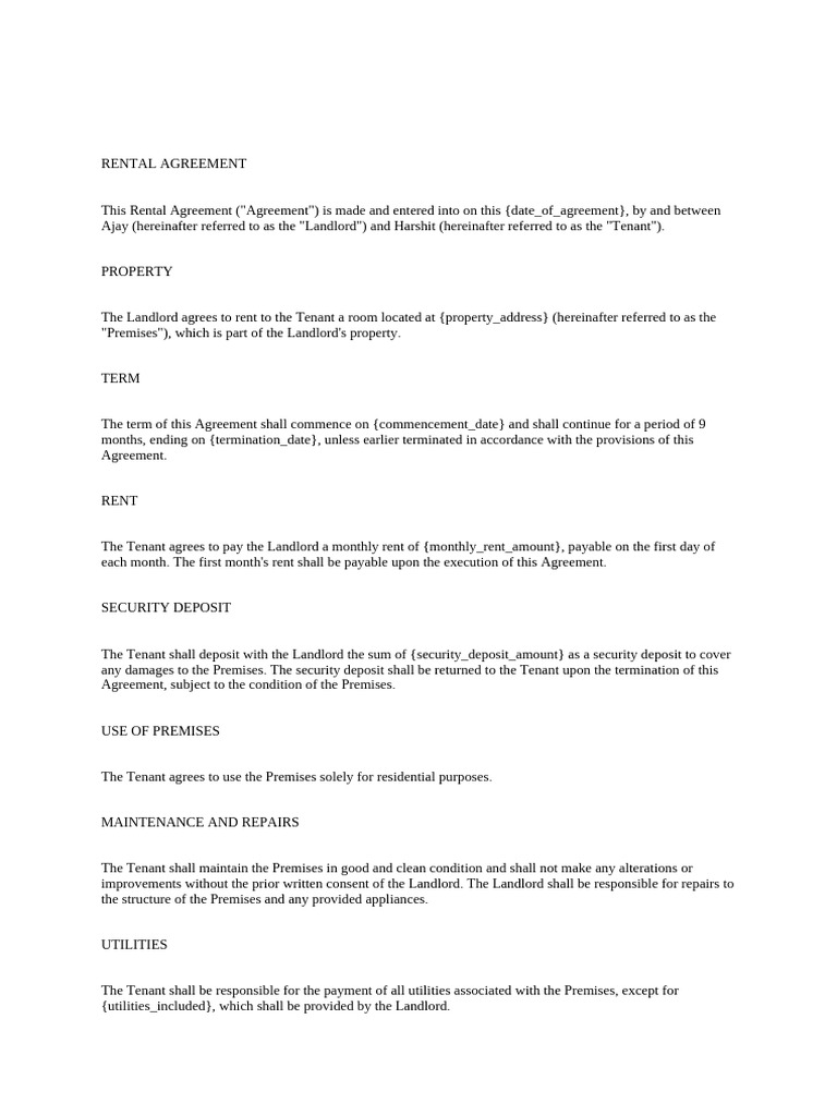 Rent agreement | PDF