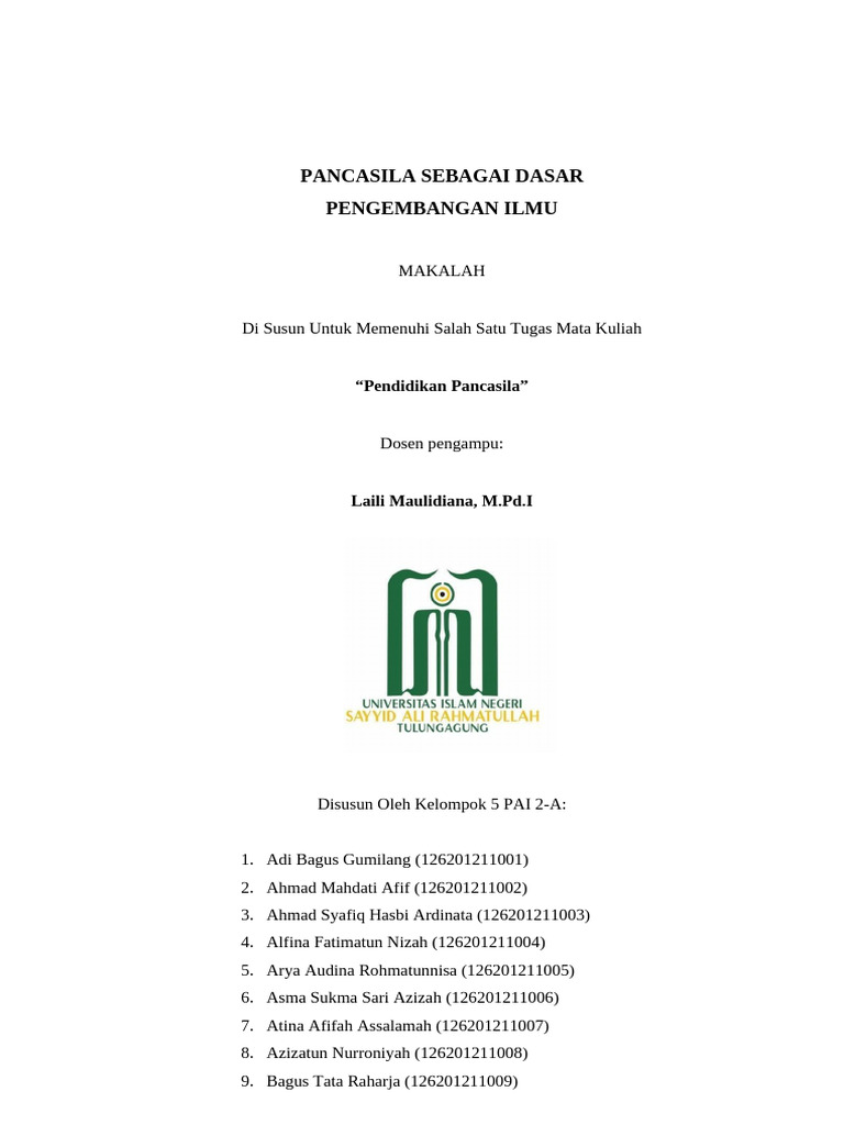 Pancasila sebagai Dasar Pengembangan Ilmu | PDF
