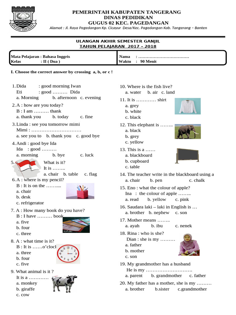 English Kelas 2 Pdf
