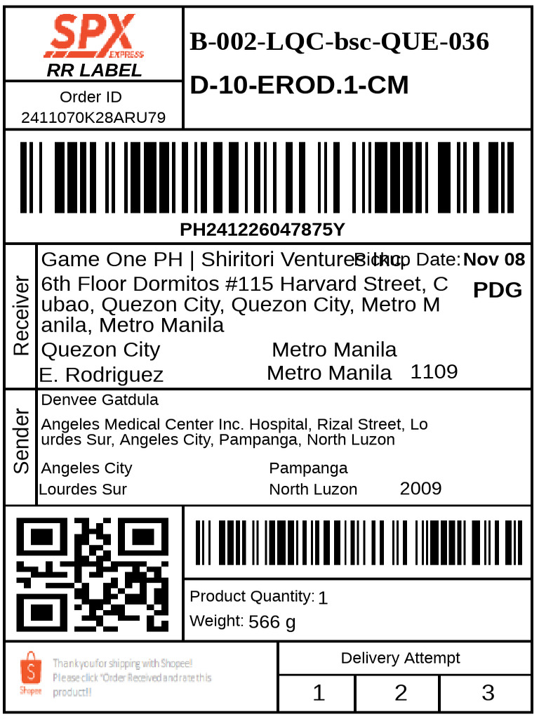 Shipping Label 2411070k28aru79 | PDF