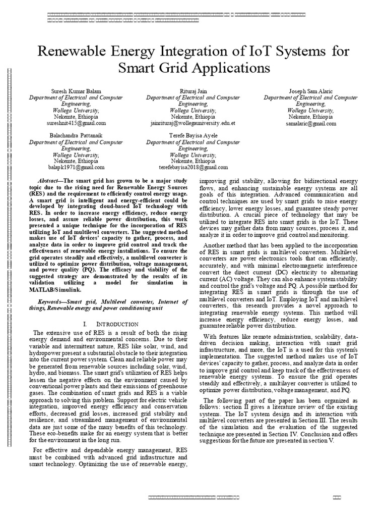IoT-Driven Renewable Energy for Smart Grids | PDF | Power Inverter ...