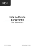 CROISANT Guillaume - Droit de l'Union Européenne (2010-11)