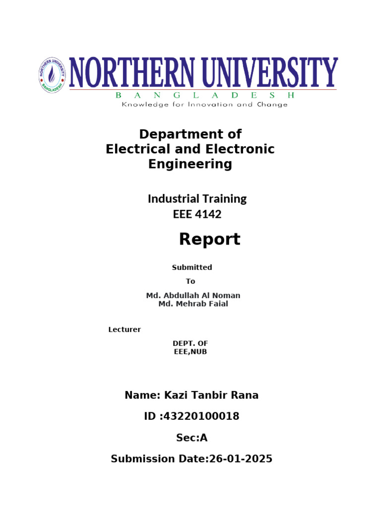 Industrial Training Report on Transformers | PDF