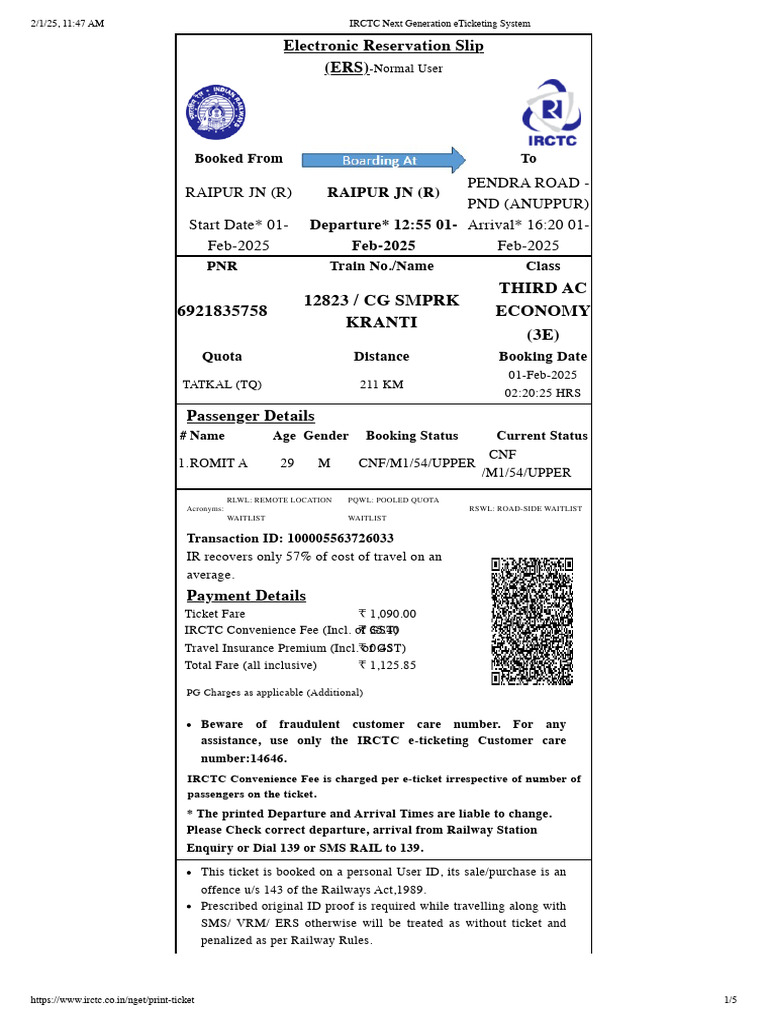 IRCTC Next Generation eTicketing Guide | PDF | Identity Document